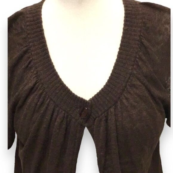 Style & Co Vintage Women’s Short Sleeve V Neck Lightweight Cardigan, size L - Picture 2 of 7